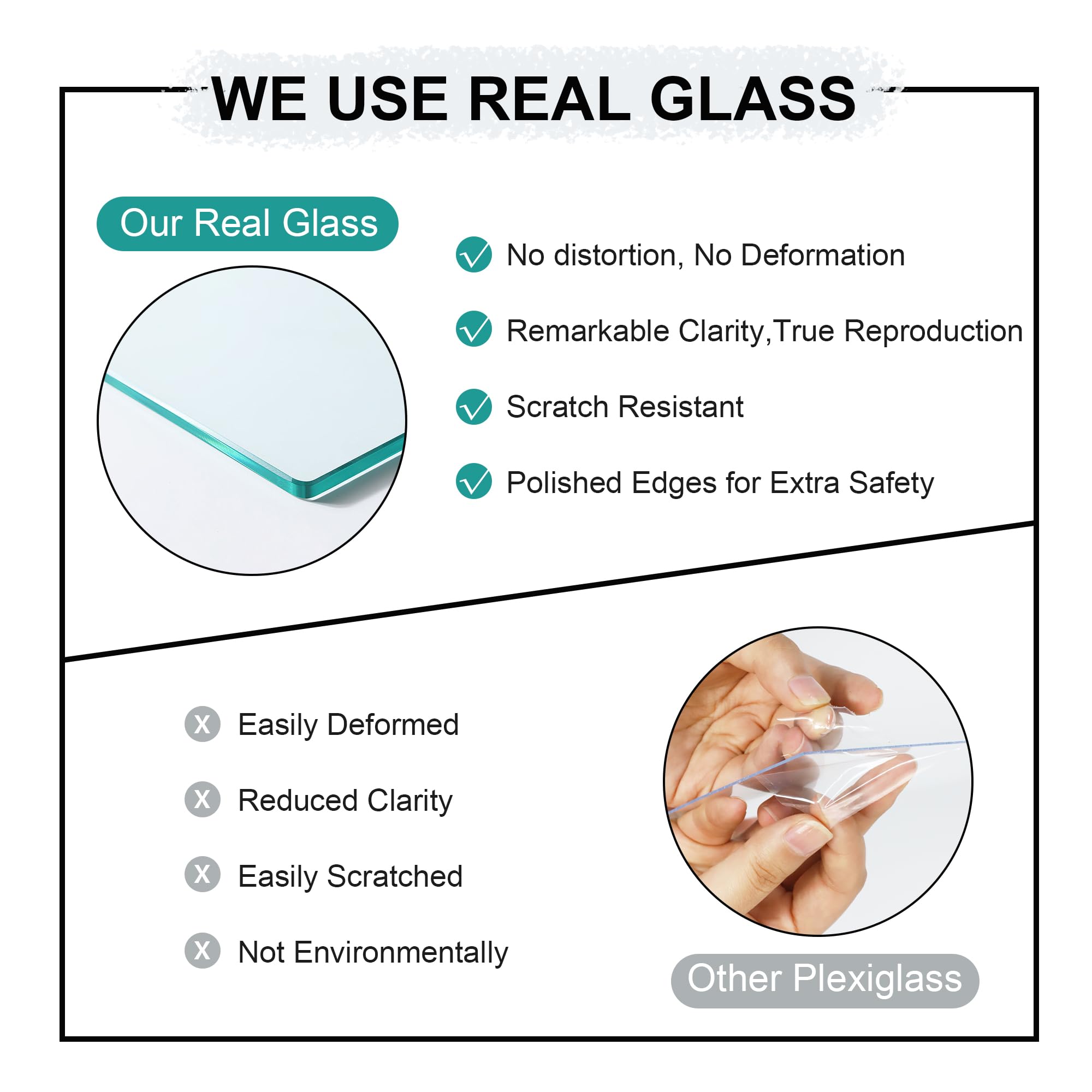 ccdcc 4x6 Picture Frame Set of 4, 4 x 6 Wood Photo Frames with Mat for 3.5x5, Natural Wooden Frame with Real Glass Cover for Wal